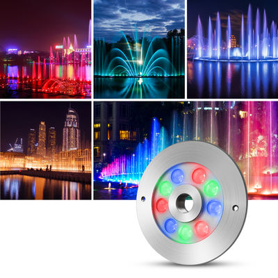 شریک شادی فولاد ضد آب IP68 DC24V 18W RGB DMX زیر آب چراغ فواره LED