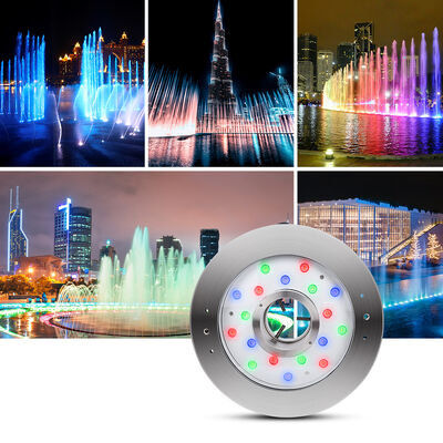 چراغ فواره LED جنس استیل ضد زنگ RGBW 4in1 نورپردازی زیر آب برای محیط های بیرونی منظره