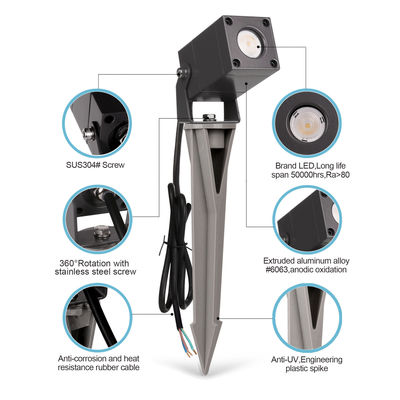 مربع درخت LED باغ نقطه نور ضد آب IP65 آلومینیوم لامپ چمن بیرونی با گواهینامه CE