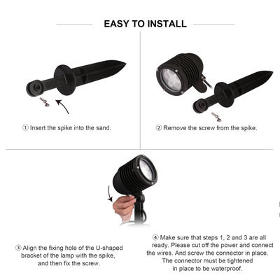 نور باغ LED با زاویه تنظیم شده 2700k - 6500k IP65 پروژکتور چراغ درخت در فضای باز