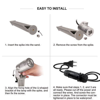 چراغ های بیرونی سفید گرم 3W IP65 LED چراغ های باغ باغ