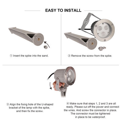 RGB رنگارنگ چشم انداز در فضای باز درخت چراغ های نقطه ای ضد آب 9W باغ LED چراغ فلود