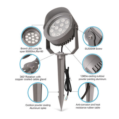 DMX512 رنگارنگ در فضای باز چراغ درخت LED 12W 24W 36W IP65 Rgb چراغ های Spike