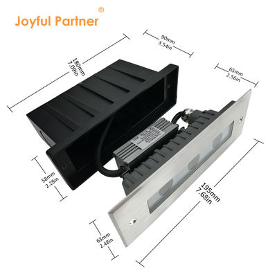 چراغ زیرزمینی ضد آب دفن شده DC24V 3X1W LED تک رنگ CREE / OSRAM LED