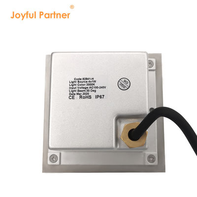 چراغ زیرزمینی مربع 12VDC IP67 4W 8W 125*125MM فولاد ضد زنگ DMX RGBW4in1