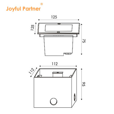 چراغ زیرزمینی مربع 12VDC IP67 4W 8W 125*125MM فولاد ضد زنگ DMX RGBW4in1