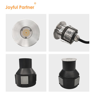 نور زیرزمینی IP67 درخشان ولتاژ پایین 1W 3W 3000K DC24v شکل مربع گرد با پوشش جلو فولاد ضد زنگ