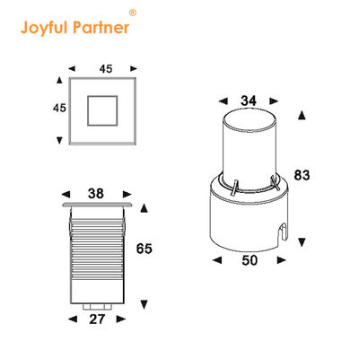 لامپ های زیرزمینی LED فولاد ضد زنگ 1W 2W AC/DC 2700K-6000K DIA38MM با شیشه ی یخ زده