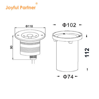 چراغ پارکینگ زیرزمینی LED 3W 6W 9W COB چراغ های باغ LED در خارج با ظروف فولاد ضد زنگ