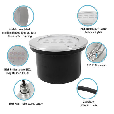 316 فولاد ضد زنگ RGBW چراغ زیر آب 4 در 1 40W DC24V چراغ های LED استخر شنا