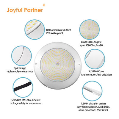IP68 LED PAR56 Pool Light RGB تغییر رنگ 12VDC AC 35W DIA 280mm SMD2835 432pcs با بسته رنگی