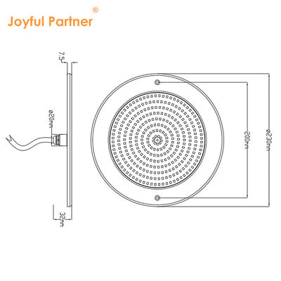 IP68 چراغ LED میز استخر 12 ولت 230 میلی متری