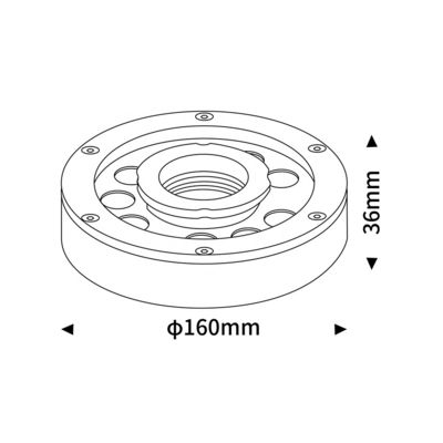 9 وات 18 وات 27 وات RGB نازل فواره نور حلقه ای زیر آب 24 ولت DC رنگ RGB برای کاربردهای زیر آب