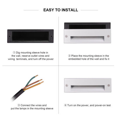 مستطیل 220 ولت 5 وات چراغ های دیواری LED IP65 3000K روشنایی پیاده روی بیرونی