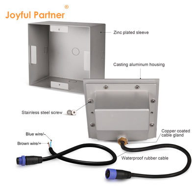 چراغ دیواری توکار LED IP65 ضد آب مربع 12 ولت 220 ولت طراحی سفارشی برای راه پله