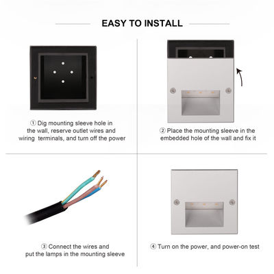 چراغ های پله ای با ولتاژ بالا LED IP65 ضد آب چراغ های دیواری بیرونی