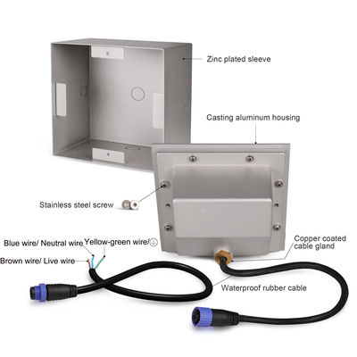 AC100~240V چراغ های پله ای LED 6W COB IP65 120 * 120mm برای راهرو LED دیوار نور گوشه ای