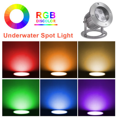 چراغ نقطه ای زیر آب LED RGB IP68 استیل ضد زنگ 316L DC24v 3*2w LED سفید گرم با پایه نصب