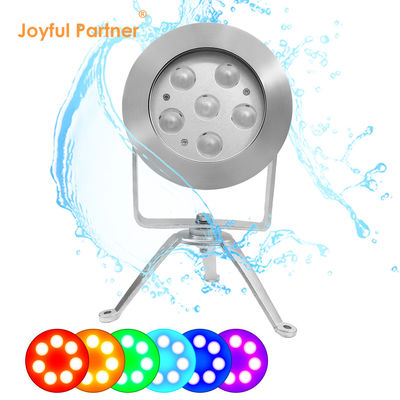 RGBW LED Underwater Spot Light 24V DC فولاد ضد زنگ 316 DMX512 کنترل کننده
