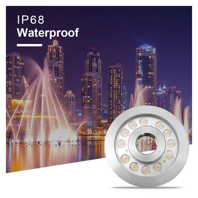 IP68 LED فواره نور 36W فولاد ضد زنگ 3 در 1 RGB نور زیر آب