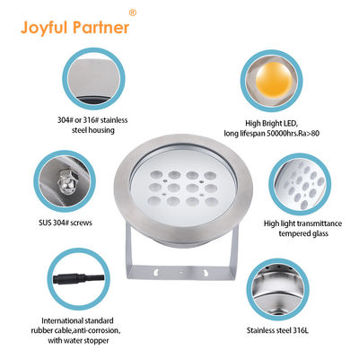 رنگارنگ چشمه LED زیر آب نقطه نور سطح نصب IP68 چراغ LED