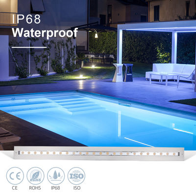 لامپ استخر خطی زیر آب IP68 48W RGB فولاد ضد زنگ 316