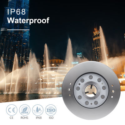 لامپ فواره زیر آب IP68 9W RGB فولاد ضد زنگ 316 برای فواره موسیقی