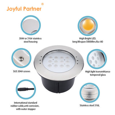فابریک مستقیم IP68 ضد آب فولاد ضد زنگ 316L چراغ های استخر غوطه ور 12W LED زیرزمینی