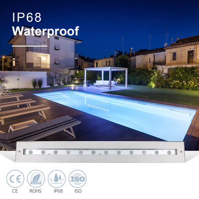 کیفیت بالا مستطیل روشن بی نظمی IP68 SS316L زیر آب نور خطی دیوار شوینده LED نور استخر شنا