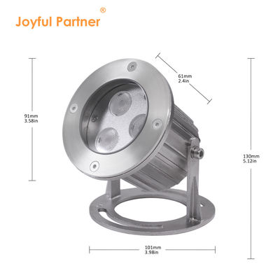 IP68 ضد آب فولاد ضد زنگ 316 3x2W چراغ زیر آب LED برای استخر با پایه نصب