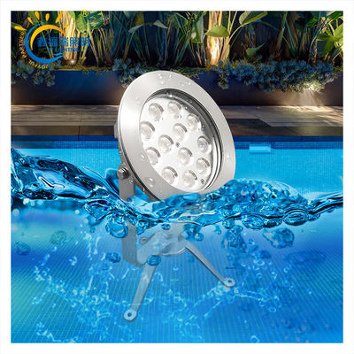 گواهینامه CE ROHS DC 24V IP68 عرضه کارخانه 12X1W LED یک رنگ زیر آب ولتاژ پایین چراغ های استخر