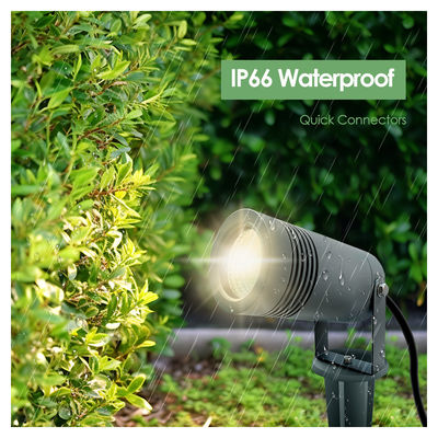 روشنایی بالا 1000LM 3500K گرم سفید 10W LED IP65 ضد آب چراغ های نوری در فضای باز برای درخت باغ