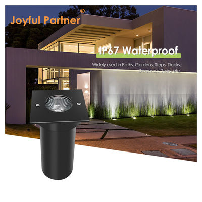 6W COB LED 85mm*85mm سیاه آلومینیوم ساختمان مربع شکل زیرزمینی دفن چراغ LED برای باغ های بیرونی حیاط