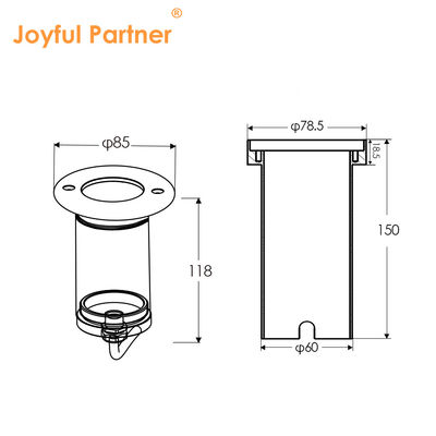 لامپ پله ای IP65 ضد آب آلومینیوم AC100-240V COB LED 6W با جعبه نصب