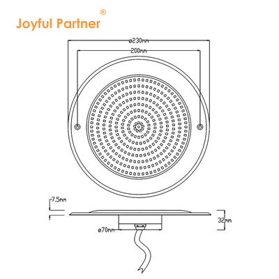 چراغ استخر LED Ultra Slim رزین پر DIA230mm AC / DC 12v PC پوشش شفاف پشتیبانی سفارشی سازی