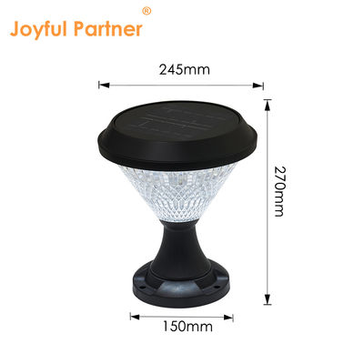 چراغ های بولارد خورشیدی مواد ABS پانل های پلی کریستالین اسلوار Epistar SMD DIA245mm IP65 APP کنترل شده ضد آب