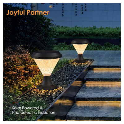 چراغ های بولارد خورشیدی مواد ABS پانل های پلی کریستالین اسلوار Epistar SMD DIA245mm IP65 APP کنترل شده ضد آب