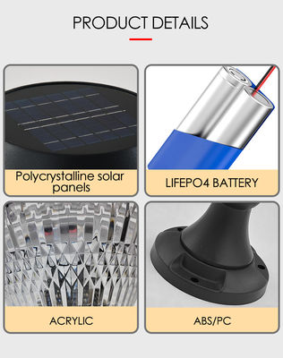 چراغ خورشیدی در فضای باز مواد ABS Epistar SMD DIA 245mm IP65 APP کنترل شده سبک اروپایی