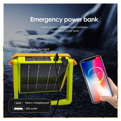 چراغ خورشیدی قابل حمل LED SMD LED IP65 ضد آب با کنترل از راه دور گرم سفید 3000K باتری قابل شارژ