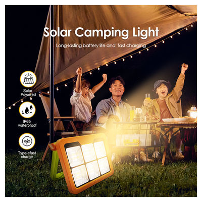 چراغ خورشیدی قابل حمل LED SMD LED IP65 ضد آب با کنترل از راه دور گرم سفید 3000K باتری قابل شارژ