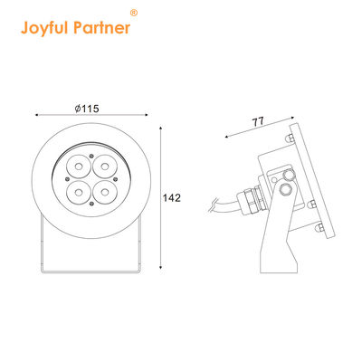 چراغ های لایت زیر آب ضد آب IP68 12W 16W فولاد ضد زنگ 316 DC24V زاویه پرتو 8 درجه