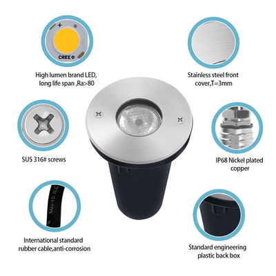 چراغ های فواره ای فولاد ضد زنگ ولتاژ پایین RGB 3W 1W LED IP68 ضد آب برای منظره زیر آب