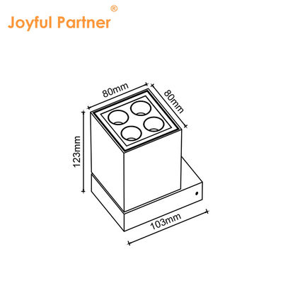 چراغ دیواری در فضای باز LED مربع 8W DC 24v گرم سفید SMD LED Casting Aluminum Housing Multifunction زاویه پرت