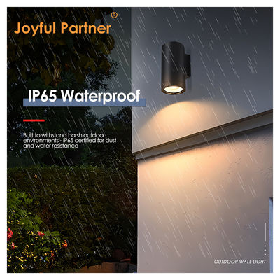 بالا و پایین دیوار بیرونی نصب شده آلیاژ آلومینیوم 3000-6000K 18W 24W چراغ دیواری بیرونی Cob LED سیاه رنگ خانه