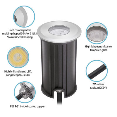 1W 2W استخر شنا نور زیر آب IP68 LED چراغ های دفن شده
