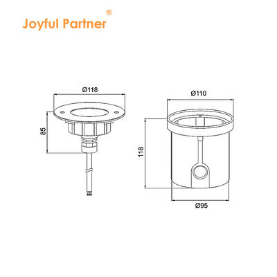 چراغ LED ضد آب زیر آب استیل ضد زنگ 316 DC24V IP68 RGBW 4in1 با لنز نامتقارن