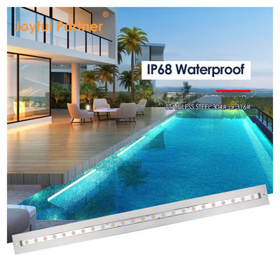 IP68 زیر آب نور خطی فولاد ضد زنگ 316 24W LED DALI Dimmable با آستین نصب پلاستیکی