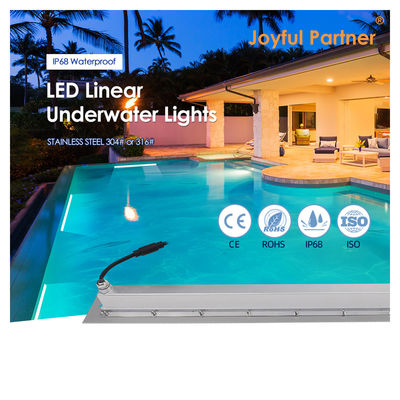 IP68 زیر آب نور خطی فولاد ضد زنگ 316 24W LED DALI Dimmable با آستین نصب پلاستیکی