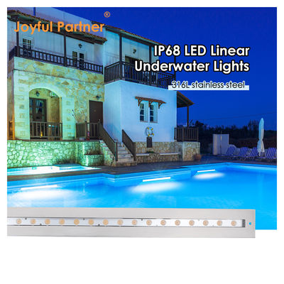 IP68 زیر آب نور خطی فولاد ضد زنگ 316 24W LED DALI Dimmable با آستین نصب پلاستیکی
