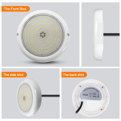 نور استخر شنا IP68 تغییر رنگ AC12v رزین پر شده سطح صاف RGB نصب شده 180mm Dia